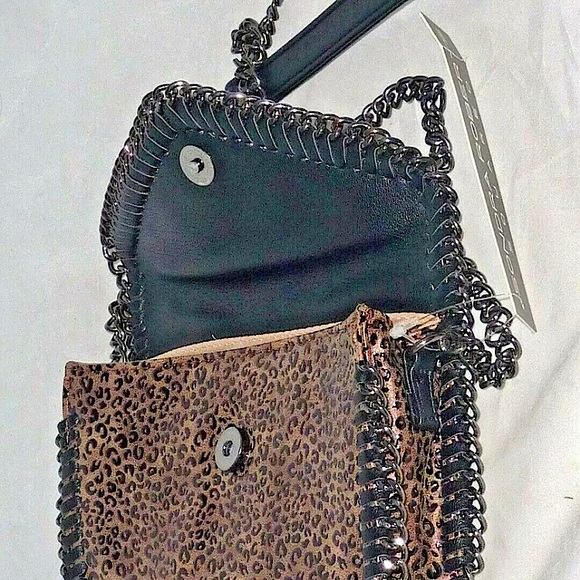 SONDRA ROBERTS Flap Cheetah Animal Print Bronze Shoulder bag Crossbody NWT - Picture 3 of 9